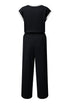 Black Cable Knit Contrast Trim Short Sleeve Top and Pants Set
