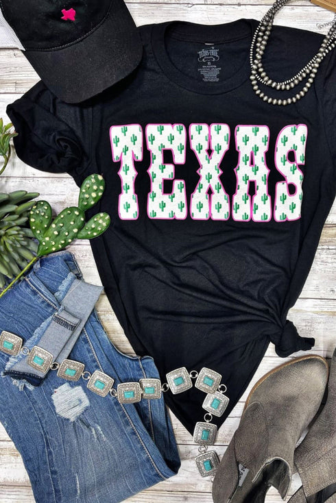 Black Cactus TEXAS Graphic T Shirt