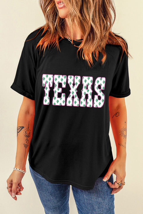 Black Cactus TEXAS Graphic T Shirt