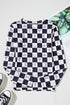 Black Checkerboard Western Elements Printed Mesh Long Sleeve Top
