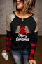 Black Christmas Tree Sequin Long Sleeve Top