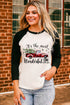 Black Christmas Truck Letter Graphic Print Color Block Top