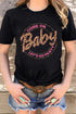 Black Come On Baby Leopard Graphic T Shirt
