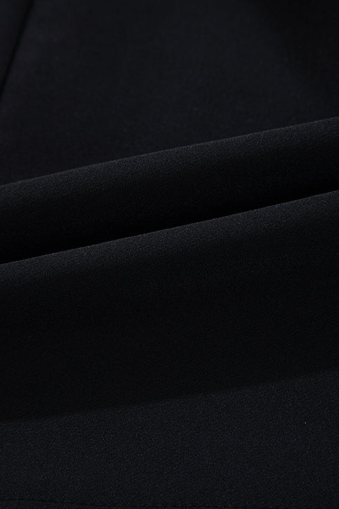 Black Contrast Bowknot Applique Crew Neck Sleeveless Mini Dress