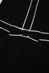Black Contrast Scallop Trim Bow Detail Half Sleeve Shift Dress