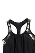 Black Contrast Splice Racerback Tankini Printed 2Pcs Set