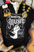 Black Country Music Western Fashion Graphic Print Tee