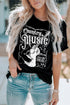 Black Country Music Western Fashion Graphic Print Tee