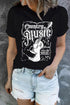 Black Country Music Western Fashion Graphic Print Tee
