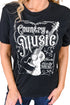 Black Country Music Western Fashion Graphic Print Tee