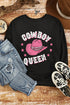 Black Cowboy Queen Hat Graphic Print Pullover Sweatshirt