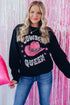 Black Cowboy Queen Hat Graphic Print Pullover Sweatshirt