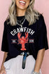 Black CRAWFISH BOIL CREW Distressed Letter Graphic T Shirt