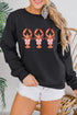 Black Cute Bow Crawfish Printed Drop Shoulder Sweatshirt