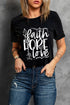 Black Faith Hope Love Graphic Print Short Sleeve T Shirt