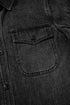 Black Flap Pocket Buttons Collared Jean Jacket