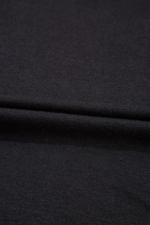 Black Flora Lace Patchwork Crew Neck T Shirt