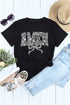 Black Floral AMEN Bow Printed T Shirt