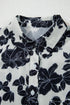 Black Floral Bubble Sleeve Casual Shirt