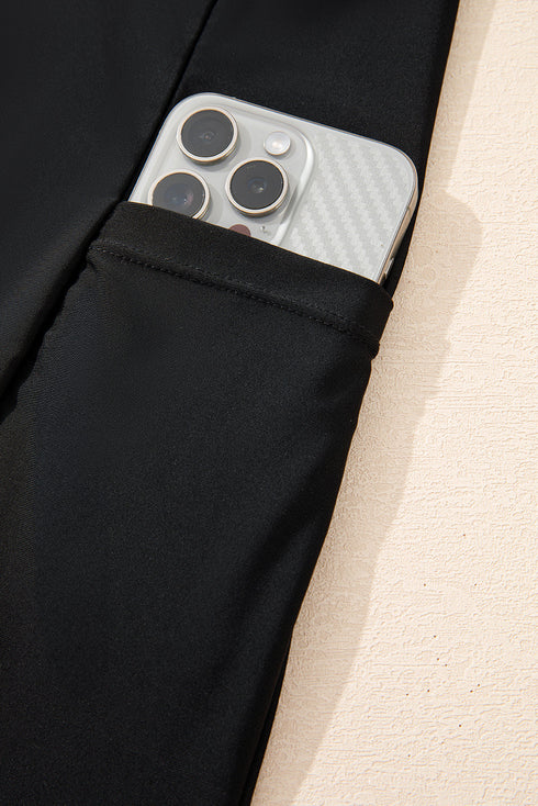 Black Floral Print Twisted Hollowed Back Swim Dress