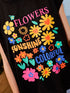 Black FLOWERS SUNSHINE COLORFUL Graphic T Shirt