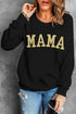 Black Glitter Mama Graphic Pullover Sweatshirt