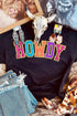 Black Howdy Glitter Patch Graphic Tee