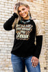Black Leopard Letter Print Sequin Patchwork Long Sleeve Top