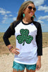 Black Leopard Spotted Clover St Patric T Shirt