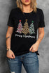 Black Leopard Tree Christmas Graphic Print T Shirt