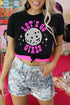 Black Let'S Go Girls Disco Ball Graphic Tee
