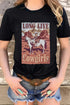 Black Long Live Cowgirls Graphic Print Short Sleeve T Shirt