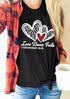 Black Love Never Fails Leopard Sequin Heart Graphic Valentines Tee