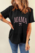 Black MAMA Bow Embroidered Crewneck Tee