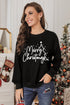 Black Merry Christmas Tree Sketch Sweatshirt