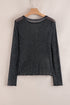 Black Metallic Glitter Mesh Long Sleeve Top