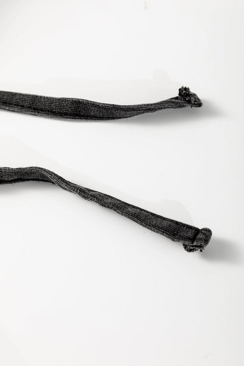 Black Mineral Wash French Terry High Waist Casual Shorts