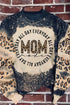 Black Mom Letter Graphic Print Leopard Bleached Sweatshirt