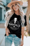 Black Nashville Music City Graphic Print Crew Neck T Shirt