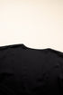 Black Plus Size Lace Splicing Button V Neck Short Sleeve Top