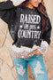 Black Raised On 90'S Country Leopard Color Block Sweatshirt