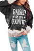 Black Raised On 90'S Country Leopard Color Block Sweatshirt
