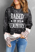 Black Raised On 90'S Country Leopard Color Block Sweatshirt