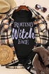 Black Resting Witch Face Short Sleeve Graphic Tee