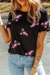 Black Sequin Crawfish Patched Crew Neck Tee