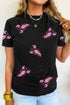 Black Sequin Crawfish Patched Crew Neck Tee