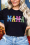 Black Sequin MAMA Double Letter Graphic Tee