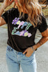 Black Sequined Happy Easter Graphic Tee