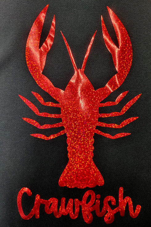 Black Shimmering Crawfish Graphic Tee