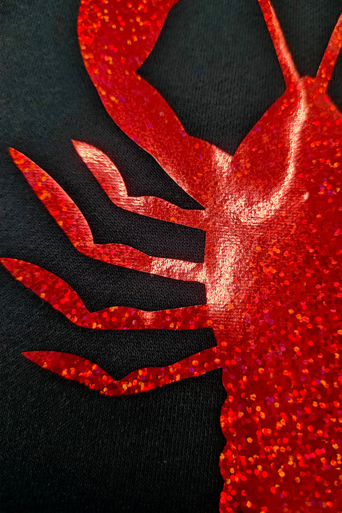 Black Shimmering Crawfish Graphic Tee